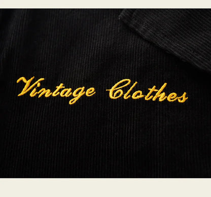 2026 Spring/Summer American Retro Workwear Long-Sleeved Farmer's Coop Jacket for Male Youth - High-end Trendy Corduroy Coat