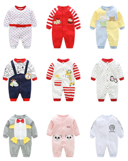 Spring Autumn Newborn Baby Boy Rompers Cotton Girls Clothes 0 to 12 Months Comfortable Babies Jumpsuits Clothing Onesies