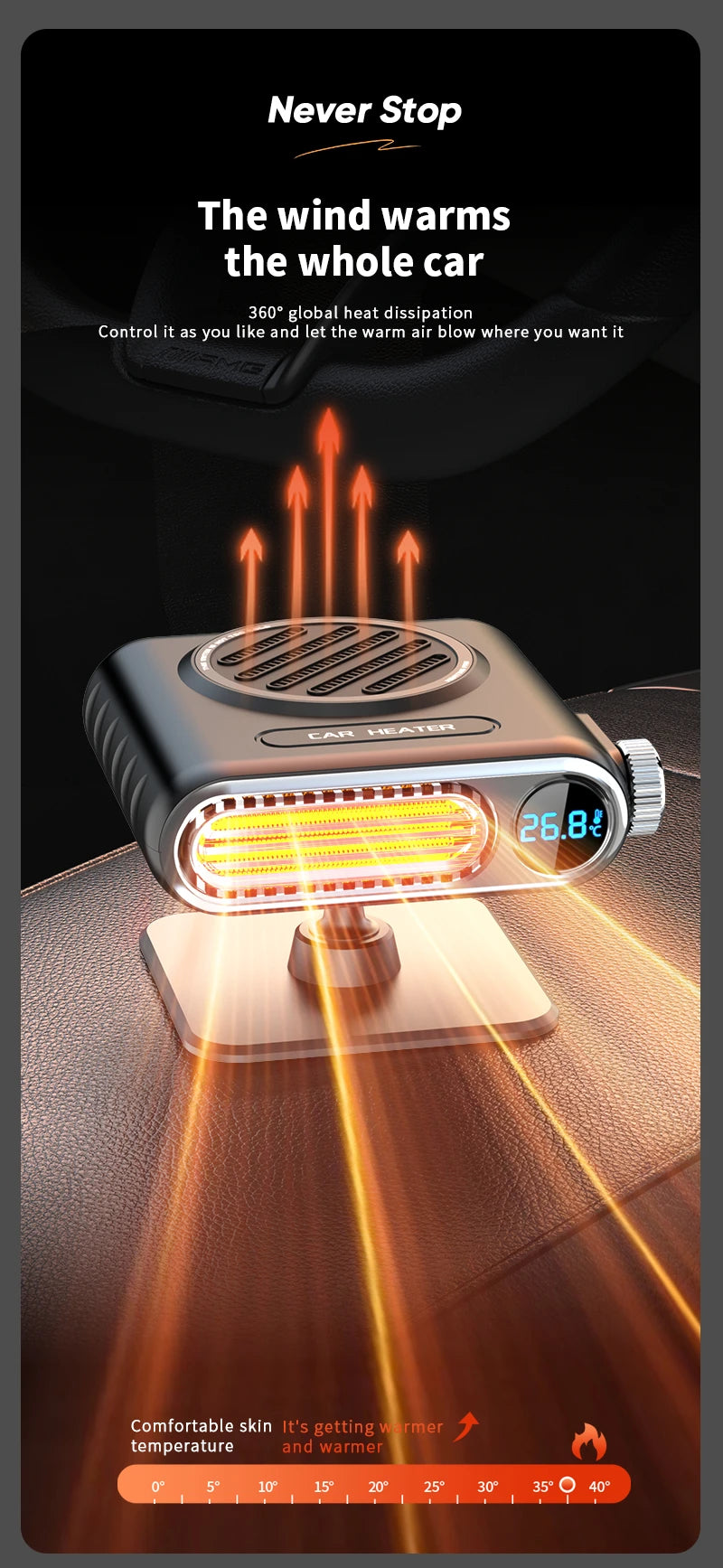 12v/24v digital display 150W car heater 2 gear speed regulation for defrosting defogging heating Air Purification 2026 ﻿