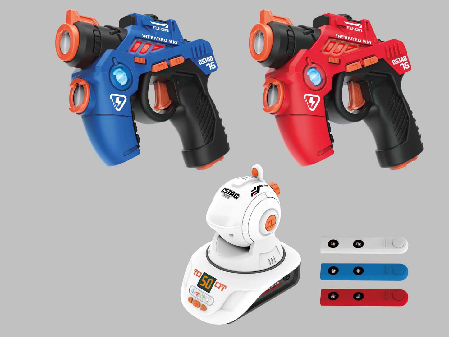 CSTAG Projector Shooting Game Guns Set New Kids Gifts Science&Imagination Toy For Boys Laser Tag Infrared Pistol Guns Game Toys