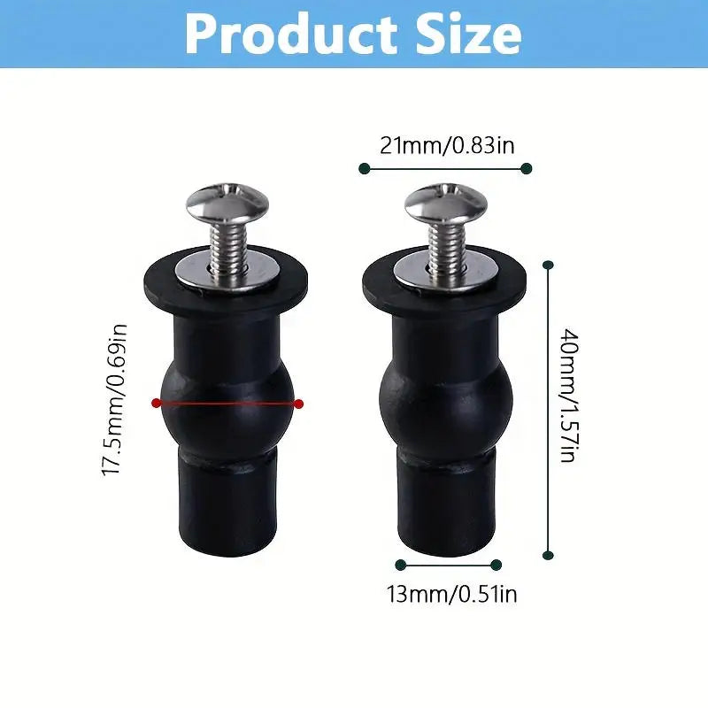 2pcs Expansion Screw Toilet Seat Top Fix Seat Hinge Hole Fixings Well Nut Screw Rubber Back To Wall Toilet Cover Accessories