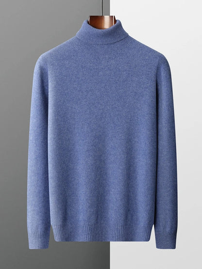 Men's Turtleneck 100% Cashmere Sweater Autumn Winter Basic Long Sleeve Pullover Cashmere Knitwear Soft Warm Comfy Clothing