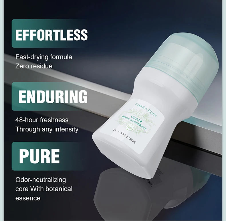 1 PC Flora Ruby Light Green Series Deodorant Roll On w omen's and men all-purpose   Deodorant Roll Aluminum Free easy to carry a