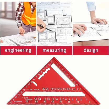 7/12 Inch Precision Aluminum Woodworking Angle Ruler with Serrated Edges, Suitable for Precision Measurement