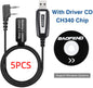Original Baofeng USB Programming Cable With Driver CD for UV-5R BF-888S 5RH 82 UV 17 21 PRO Quansheng UV-K5 UV-K6 Walkie Talkie