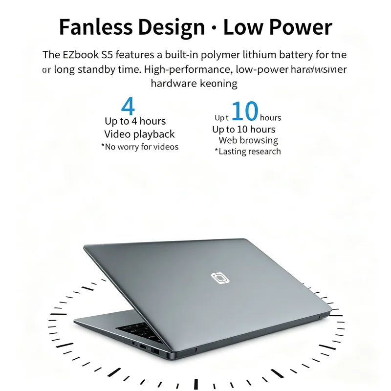 14 Inch Laptop PC 6GB LPDDR4 RAM 128GB SSD ROM 1080p FHD IPS Screen Windows 10 Computer with Celeron 4-Core Processor WIFI