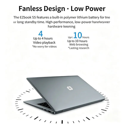 14 Inch Laptop PC 6GB LPDDR4 RAM 128GB SSD ROM 1080p FHD IPS Screen Windows 10 Computer with Celeron 4-Core Processor WIFI
