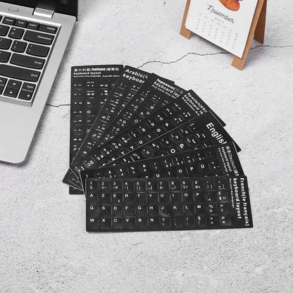 Non-slip English Arabic Keyboard Stickers Wear-resistant Laptop Keyboard Stickers Russian Letter Deutsch Spanish Alphabet Layout