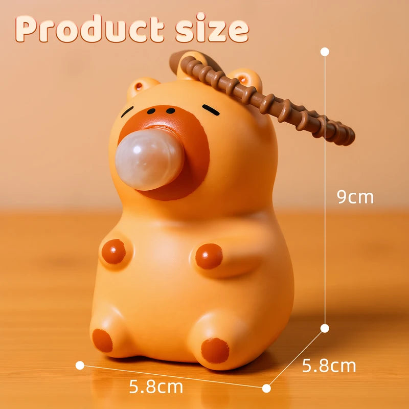 Cute Capybara Squishy Bubble Toy Keychain Decompression Pendant Bag Car Accessory Doll Small Gift for Relief Stress Squeeze Toys