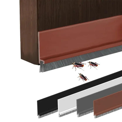 Door Seal Draft Stopper with Brush Reduce Noise, Rubber Door Sweep Breeze Blocker Insect Proof, Dust Proof and Sound Proof Seal