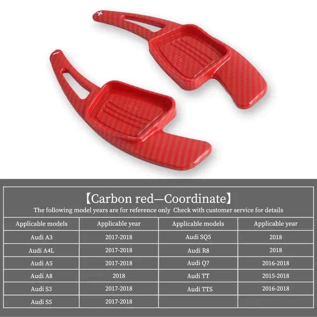 For Audi A3 A4L A5 A8 S3 S5 SQ5 Q7 R8 TT TTS Auto Steering Wheel Rear Shift Paddle Car Shift Equipment Semi Automatic Clutch Red