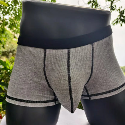 Large-bag personalized design men's underwear, sweat-absorbing, thin, breathable, U-convex four-corner men's underwear