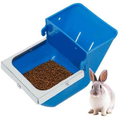 5Pcs Rabbit Feeder Box Hopper Rabbit Cage Rex Rabbit Anti Pickling Feed Trough Feeders Automatic Farm Animals Feeding Bowls