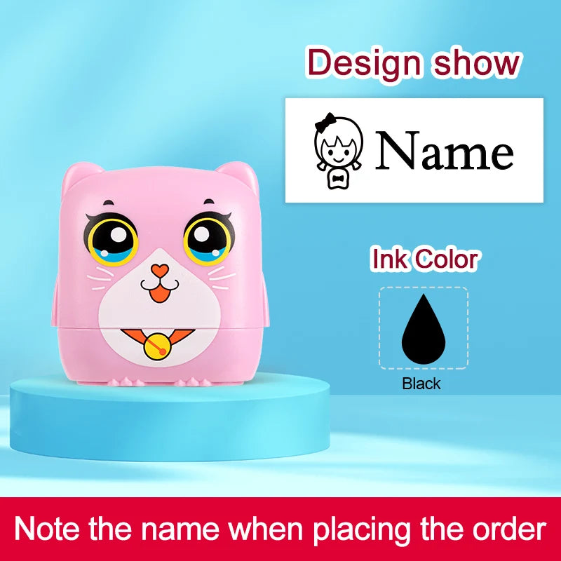 Kids Personalized Stamp - Custom Embossed Seal for School Projects, Travel-Friendly Gift Set with Storage Case & Unique Designs