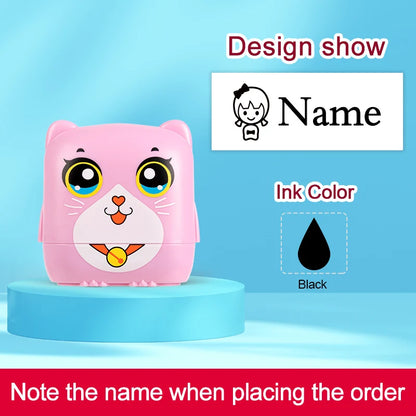 Kids Personalized Stamp - Custom Embossed Seal for School Projects, Travel-Friendly Gift Set with Storage Case & Unique Designs