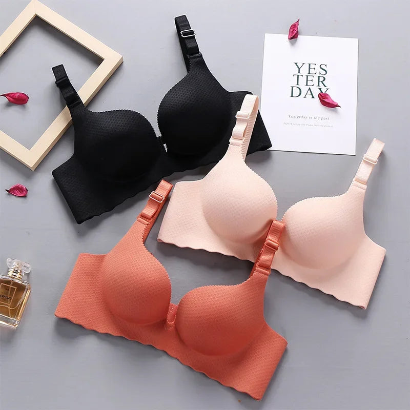 Extreme Push-Up Bra 8cm Thick Pads for Small Bust, Wireless Double Cup Lift, Soft Comfort Fabric, Adjustable Deep V Bras