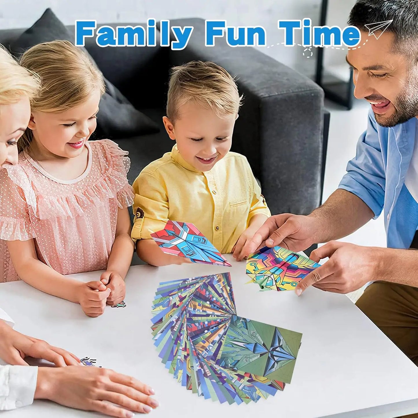 12 Styles Paper Airplane Kit Colorful Origami Paper Handmade Craft Plane Gift For Students Boys Girls