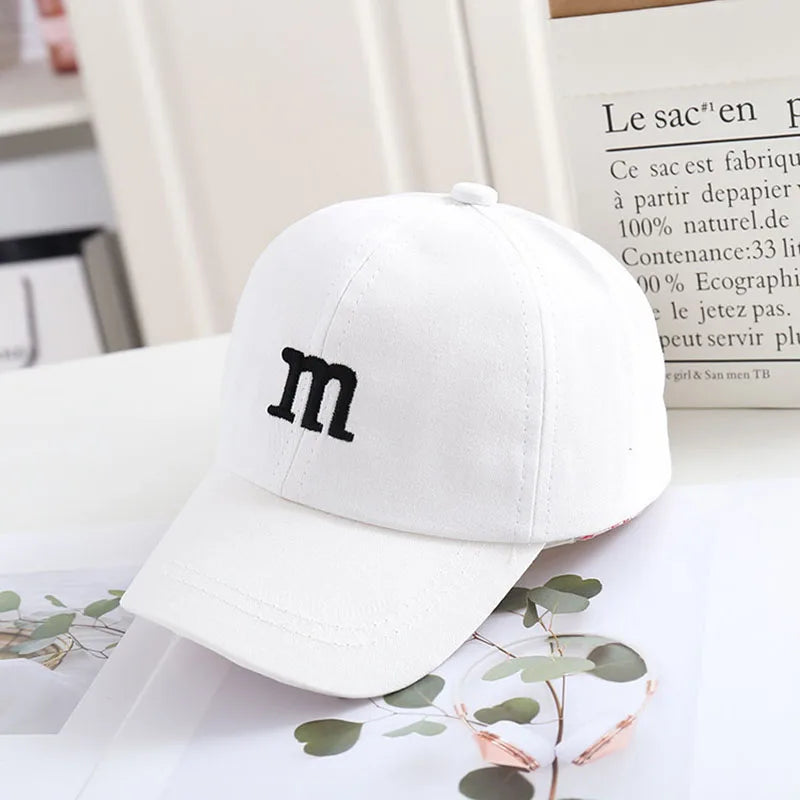 Children's Kids Baseball Cap for Girl Boy Spring Summer Baby Sun Hat M Letter Embroidered Toddler Peaked Caps кепка 아기모자