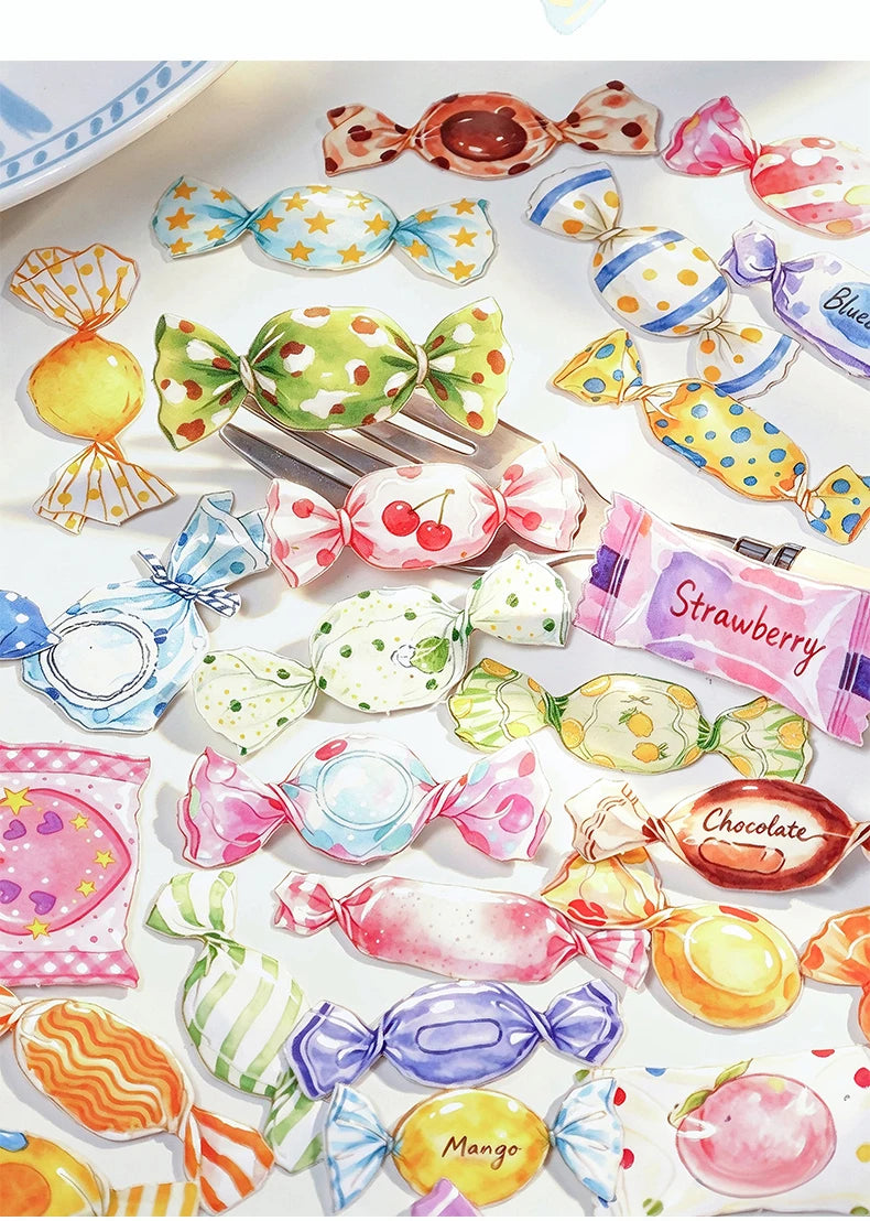 Candy Shaped Sticker Pack, Sweet Style Stickers for Junk Journal Decoration, Decorative Stickers for Water Cups, Photo Frames