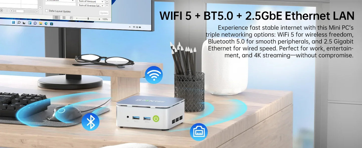 GMKtec G10 Mini PC AMD Ryzen5 3500U (Beats N150/N97) Barebone 2.5GbE NIC LAN HTPC Proxmox Mini Computer,Triple 4K Display WiFi 5