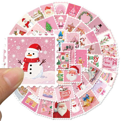 10/30/50PCS Christmas Pink Cartoon Stamps Stickers DIY Decoration Funny Notebook Phone Fridge Laptop Bike Car Graffiti Kids Toys