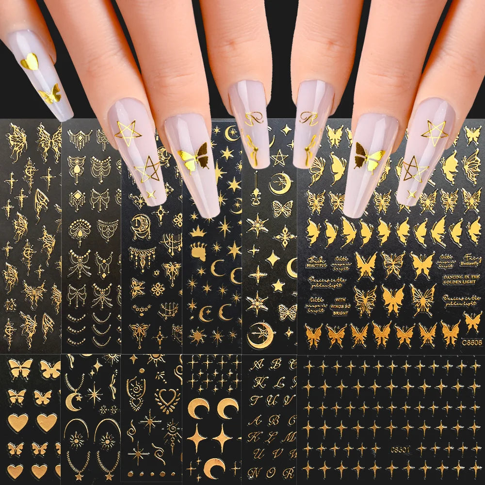 12pcs/set Cute Cartoon Dog/Cat Nail Art Stickers 3D Graffiti Black Cat Dog  Nail Decals 8*10cm Self-Adhesive Cartoon Nail Art Su