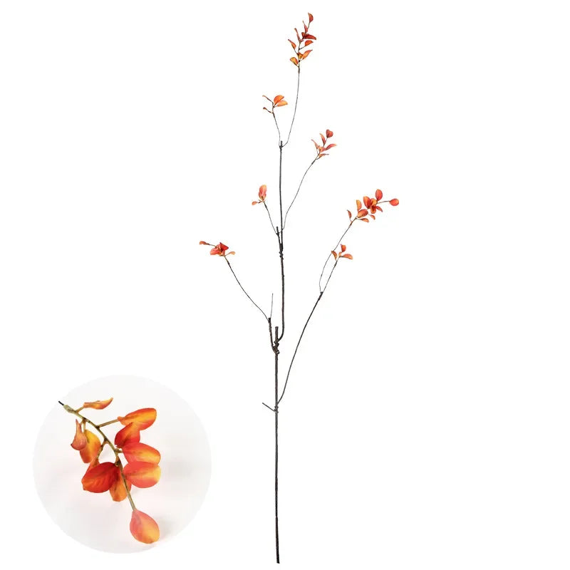 110cm Single Feel Autumn Leaf Plant Bouquet Artificial Flowers Plastic Floor Wedding Arrangement Withered Rattan decoration