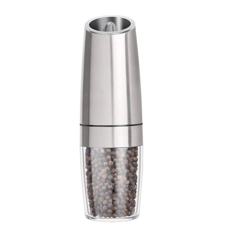 Pepper Grinder, Household Sea Salt Grinder, Electric Adjustable Spice Grinder, Reusable Pepper Crusher, Kitchen Gadget, Adjustable Coarseness, Battery-Powered Led Light, One-Handed Automatic Operation, Suitable for Any Occasi