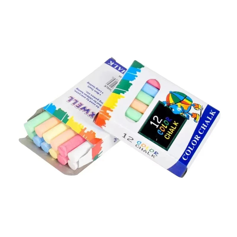 12Pcs/Box Teaching Color Non-dust Healthy Chalk Children's Drawing Board Professional Matching Chalks Wholesale School Supplies