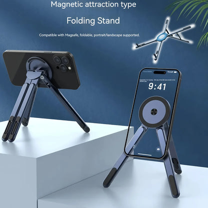 Foldable Magnetic Laptop Stand Aluminum Alloy Portable Adjustable Stand Heat Dissipation Holder for Smart Phone Tablet Notebook