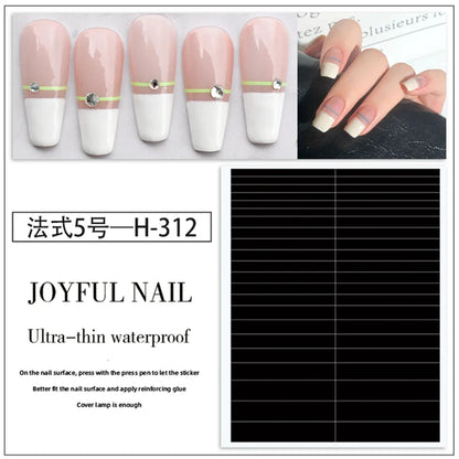 French Nail Art Sticker Crescent Smile Line French Pattern V-shaped Nail Decoration Decals