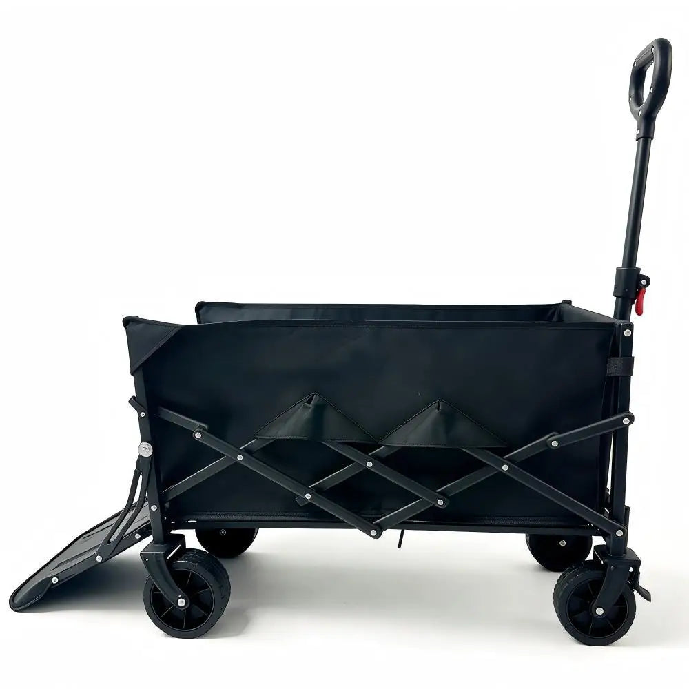 5-inch Multifunctional Camping Pet Stroller Large-capacity Camping Cart with Ramps Foldable Outdoor Camping Cart