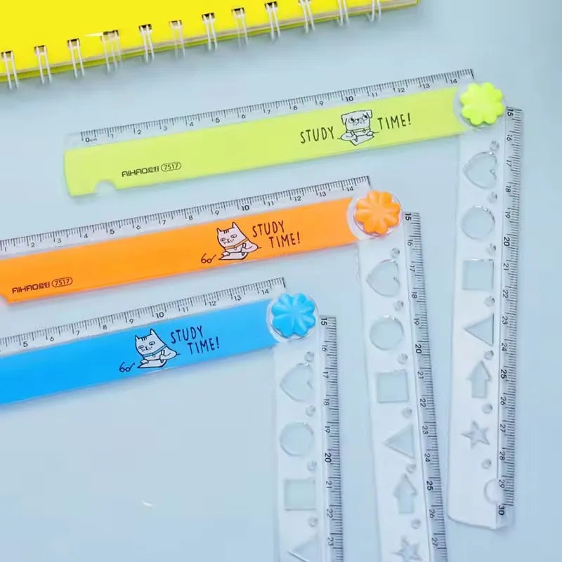 30cm Each One Color Folding Diy Drawing Ruler Students Do Exercises Office Drawings And Measuring Tapes