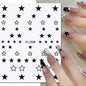 3d Nail Art Stickers Red Black White Love Hearts Stars Clouds French Full Tips Adhesive Nail Decals Slider For Manicure
