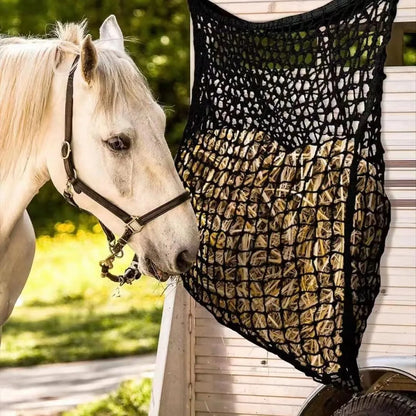 Large Capacity Slow Feed Hay Net Durable Hanging Feeder Bag for Horses Goats Sheep - Horse Feeding Accessory