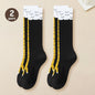 1/2/5/10 Pairs Women Knee High Socks Trendy Cartoon Funny Chicken Claw Socks Fitness Sport Casual Slim Leg Long Tube Socks Women