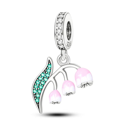 Original 925 Sterling Silver Charm Beads Clover Sunflower Tulip Carnation Pendant For Women Jewelry Fashion Gift