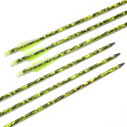 Toparchery 31.5Inch Mixed Carbon Arrows ID 6.2mm Plastic Feather Outdoor Target Hunting and Shooting