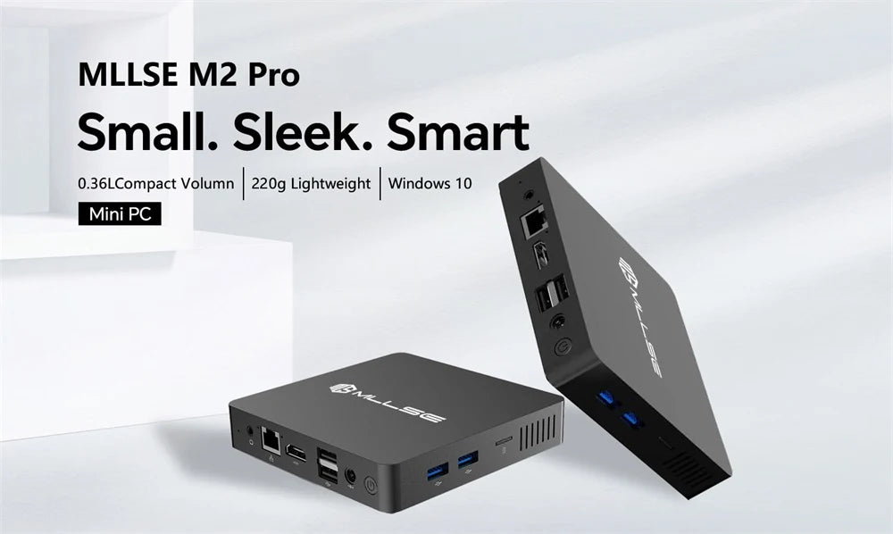 Mini PC MLLSE M2 Pro, processor Intel J3710, 8 GB RAM, ROM Go, Wi-Fi 5, BT 4.2, Windows 10 miniature desk computer