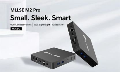 Mini PC MLLSE M2 Pro, processor Intel J3710, 8 GB RAM, ROM Go, Wi-Fi 5, BT 4.2, Windows 10 miniature desk computer