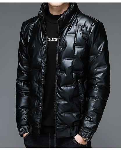 80%  White Duck Down Coat 2024 Trendy Fashion Winter Stand Collar Warm Sport Jacket Men's Thermal Thick Outwear