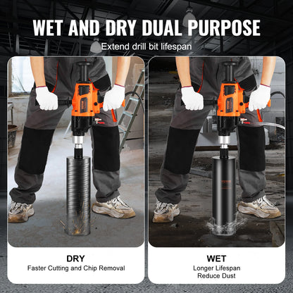 SucceBuy 2000W/2600W Handheld Core Drill Machine Drilling Diameter Wet&Dry Diamond Core Drill Rig Rugged Concrete Core Drill