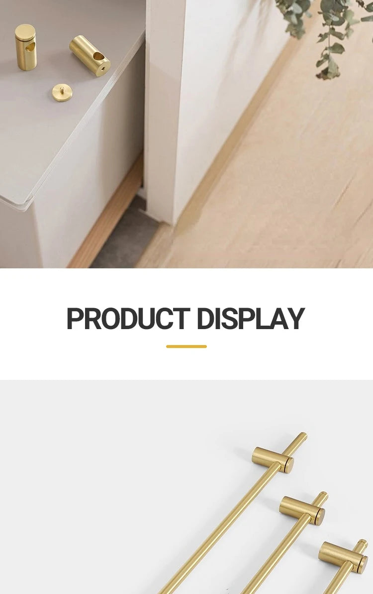 Brass long handle Nordic pure copper modern pulls simple gold light luxury pulls cabinet adjustable long handle cabinet handle