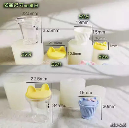 Miniature Food Play Mini Vintage Plate Fruit Plate Dinner Plate Doll House Mini Baking Baking Pan Organizer Jar Silicone Mold