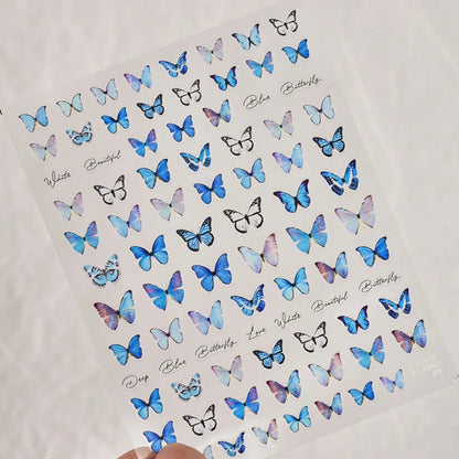 1pcs 5D Japanese Black Butterfly Nail Art Stickers Glitter Shiny Kawaii Self Adhesive Manicure Decorations Tool Decals Accessory