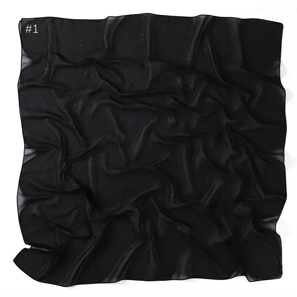 90*90cm Square Chiffon Hijab Scarf Women Solid Color Muslim Soft Head Scarf Islamic Shawls and Wraps Headband Musulman Scarves