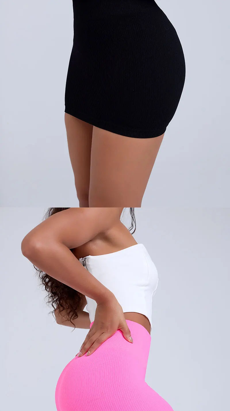 FINETOO Spring Summer New High Waist Elastic Business Women Mini Skirt Black Slimming Knitted Half Body Skirt Professional Work