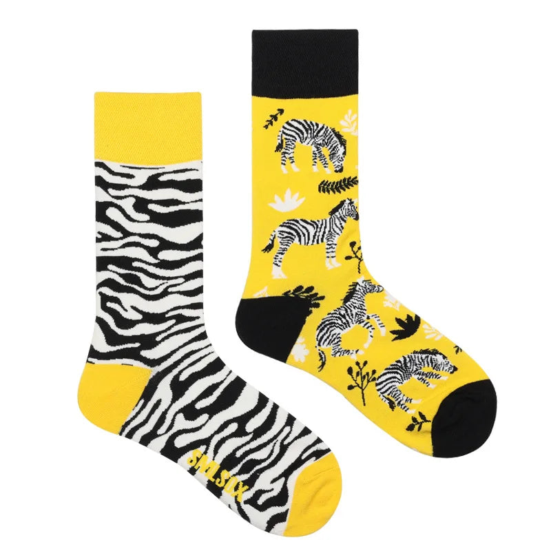 1 Pair Man Women Sock Original AB Tide Socks Colorful Cat Dog Koala Cow Cotton Socks Four Seasons Unisex Socks for Birthday Gift