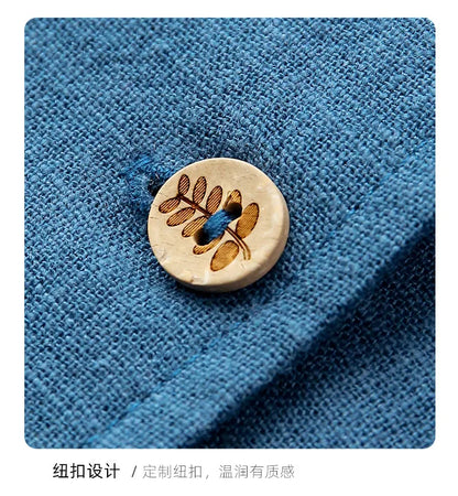 Spring Thin Retro Linen Jacket Children 2026 New Solid Color Single-Breasted Cardigan Casual Long-Sleeved Boys And Gilrs Coats