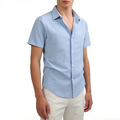 Men's Cotton Linen Shirt Summer Short Sleeve Male Tops 2026 Brand Clothing High Quality Shirts Casual Fashion Shirt For Men